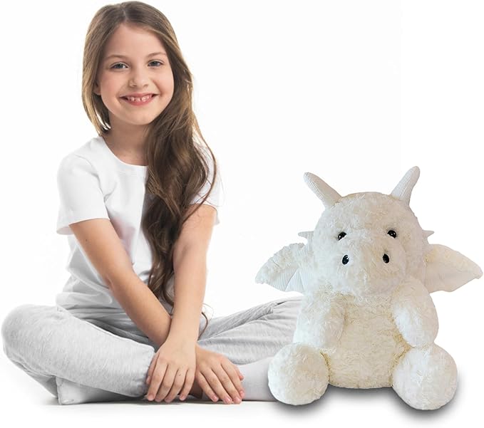 Little Flying Dragon - Cute Stuffed Animal Plush Toy - Adorable Soft Dragons Toy Plushies and Gifts - Perfect Present for Kids (White,11.81in/30cm)
