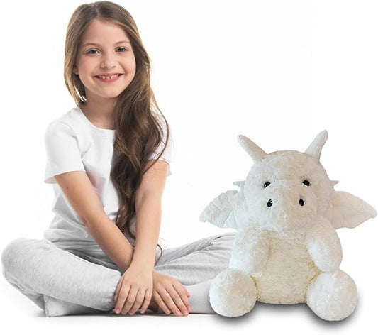 Little Flying Dragon - Cute Stuffed Animal Plush Toy - Adorable Soft Dragons Toy Plushies and Gifts - Perfect Present for Kids (White,11.81in/30cm)