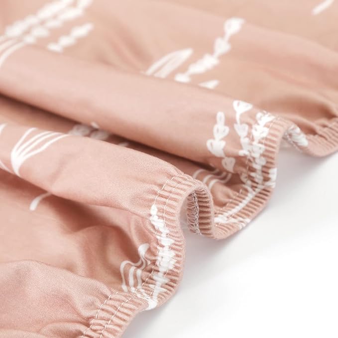 GRSSDER Stretchy Ultra Soft Jersey Knit Fitted Pack n Play Sheets Set 2 Pack, Fit Portable/Mini Crib, Playards Mattress Pads Safe and Snug, Pretty Fox for Baby Girls
