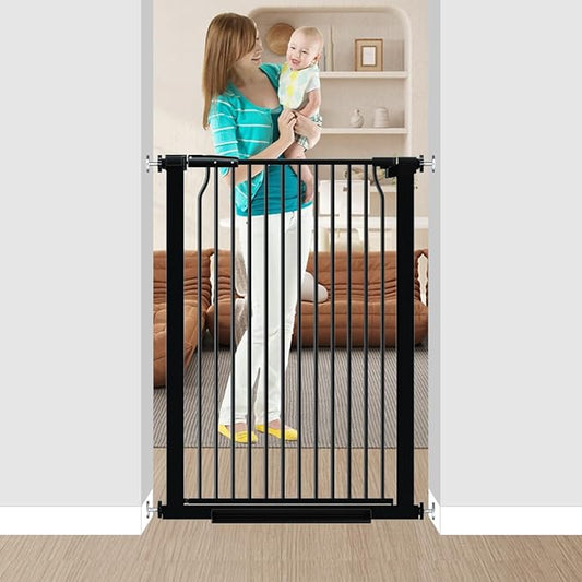 40.5" Tall Baby Gate 29.5-32.6" Wide No Drilling Tall Pet Gate Cat Gate Extra Wide Baby Gate Safety,Extra Narrow Auto-Close for Indoor Stairs, Doorways, and Kitchen