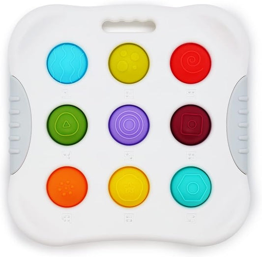 LiKee Fidget Popper Sensory Baby Toys for 10+ Months, Push and Popping Busy Board, Montessori Toys for 1+ Years Old, Airplane Car Travel Toy for Toddlers 1-3 Stress Relief (1 Piece)