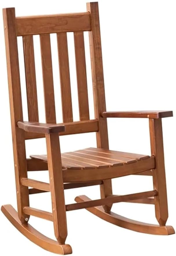 Kid Rocking Chair Child Toddler Small Baby Wooden Comfy Rocker Chairs Furniture for Nursery Bedroom Livingroom Outdoor Reading Room, Ages 6-10, Brown