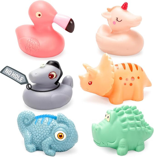 No Hole Animals Toys Set, BathToys for Babies, Bathtub Toys for Boys and Girls (6Pcs) Baby