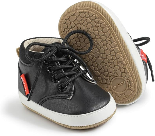 CENCIRILY Baby Boys Girls High Top Sneakers Soft Soles Anti Skid Infant Ankle Shoes Toddler Prewalker First Walking Crib Shoes