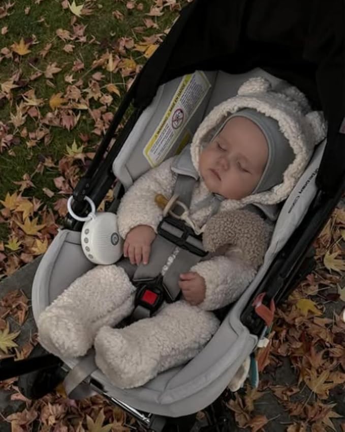 Ali+Oli Plush Pacifier Holder (Moon-Sand) Soft Binky Holder for Babies, Plush Holder for Pacifiers, Cute Baby Binkies Plush Holder, Pacifier Holder for Baby Boys & Girls, Baby Toy with Cute Decor