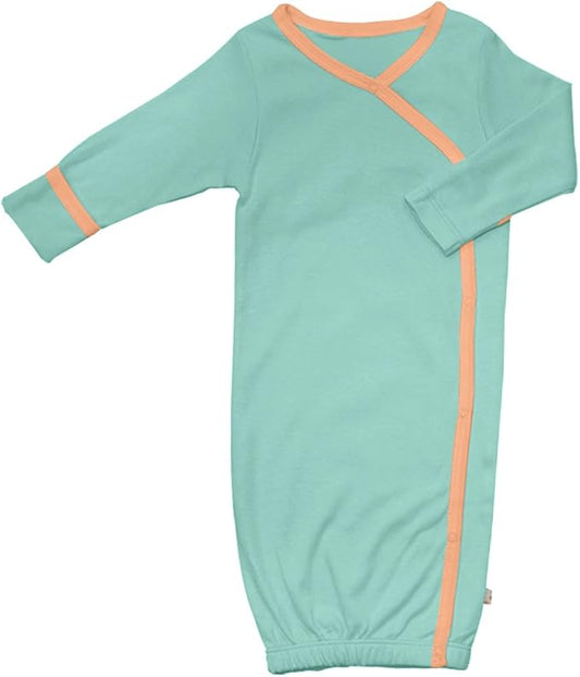 Babysoy Organic Newborn Baby Kimono Wrap Around Snap Sleeper Gown Bundler