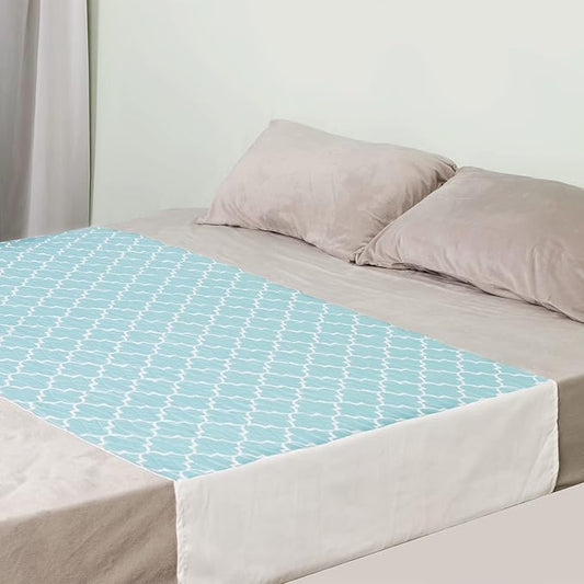 OUTCREATOR® Saddle Style Bed Pad with Tuck-in Sides, 34" x 60" Reusable Incontinence Underpad, Absorbent Waterproof Washable Quilted Tuckable Mattress Protector for Adults, Elderly, Kids, Pets (Green)