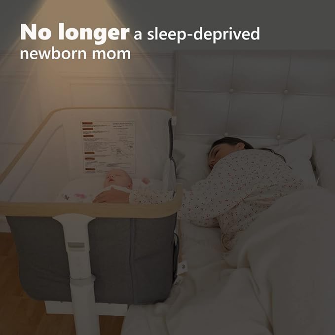 Rocking Bassinet for Baby Electric Automatic Bedside Sleeper Rocks Itself 3 Motion Auto Rolling Newborn Cradle 5 Height Adjustable with Music, Wheels, Storage, Dark Grey