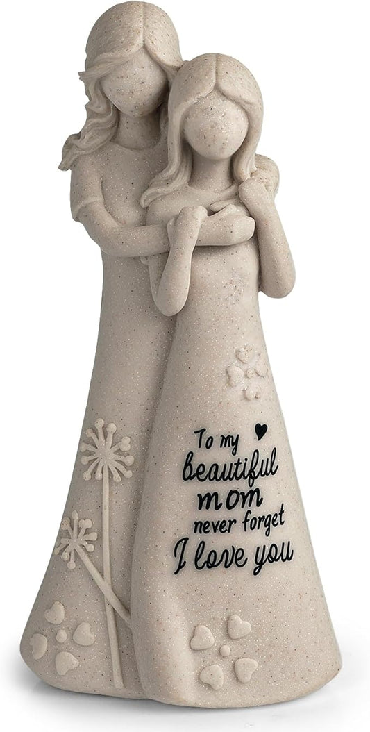 Mom Birthday Gifts from Daughter Mother in Law Gifts, Mothers Daughter 7.7" Figurines Statue (Resin, Sandstone)