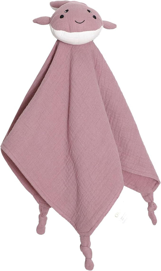 Organic Cotton Muslin Loveys for Babies,Security Blankets for Baby Lovey,Unisex Baby Essentials Neutral,Baby Registry Search,Newborn Baby Gifts for Boys and Girls (Whale Violet)
