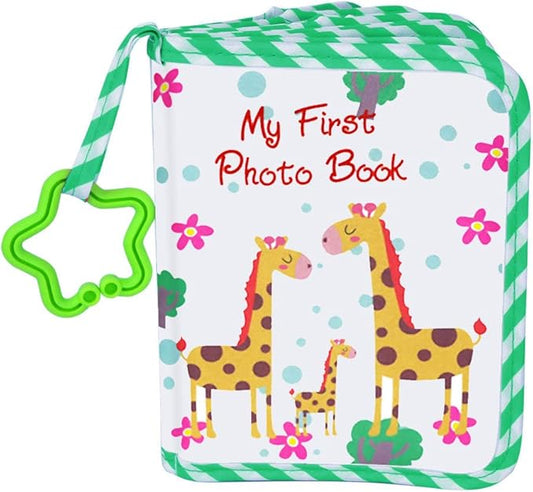 Baby Photo Album, Green, 4x6 Inch, Soft Cloth Cover, Holds 4x6 Inch Photos