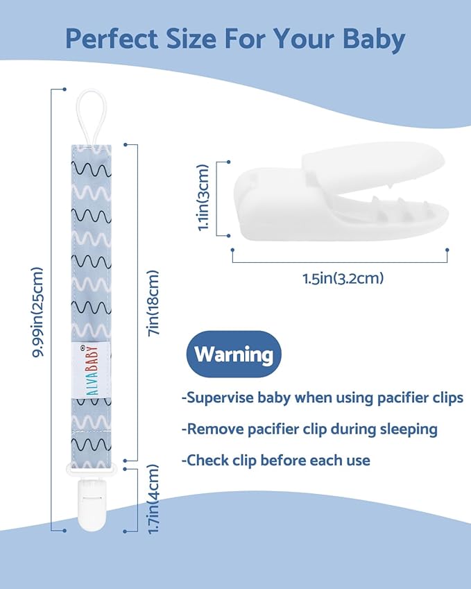 ALVABABY Baby Pacifier Clips for Girls Pacifier Universal Holder Leash Pacifier Clip Binky Holder 8 Pack 8DP12