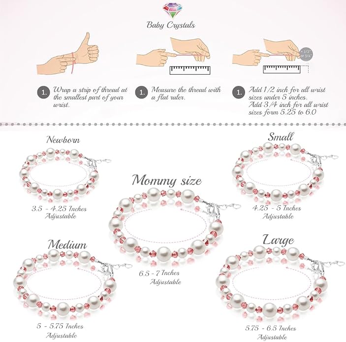 Sterling Silver Initial Charm Personalized Birthstone Bracelets for Girls, Baby Girl, Birthday Gifts for, Newborn, infant, Toddler, Teen, Pearl Bracelet, Birthstone Jewelry Crystals