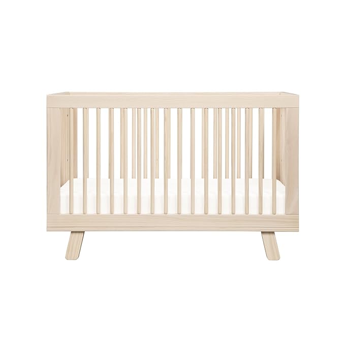 Babyletto Hudson 3-in-1 Convertible Baby Crib - GREENGUARD Gold Certified - Convertible Crib to Toddler Bed and Daybed - Baby Bed with 4 Adjustable Heights - Wooden Crib - Washed Natural
