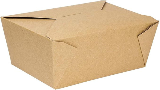 Karat Paper To Go Boxes [110 oz - 160 ct] Leak-Resistant, Microwavable, Heavy-Duty Take Out Boxes | Grease Resistant & Stackable | #4 Kraft Brown