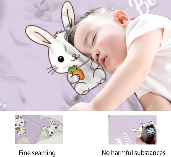 Personalized Easter Baby Blanket With Names & Cute Animals - Customized Baskets for Boys, Girls & Kids - Newborn Soft