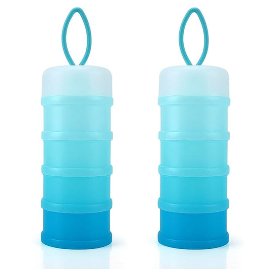 Accmor Baby Formula Dispenser On The Go, Stackable Travel Formula Container, Non-Spill Milk Powder Baby Kids Snack Storage Container, BPA Free, 2 Packs