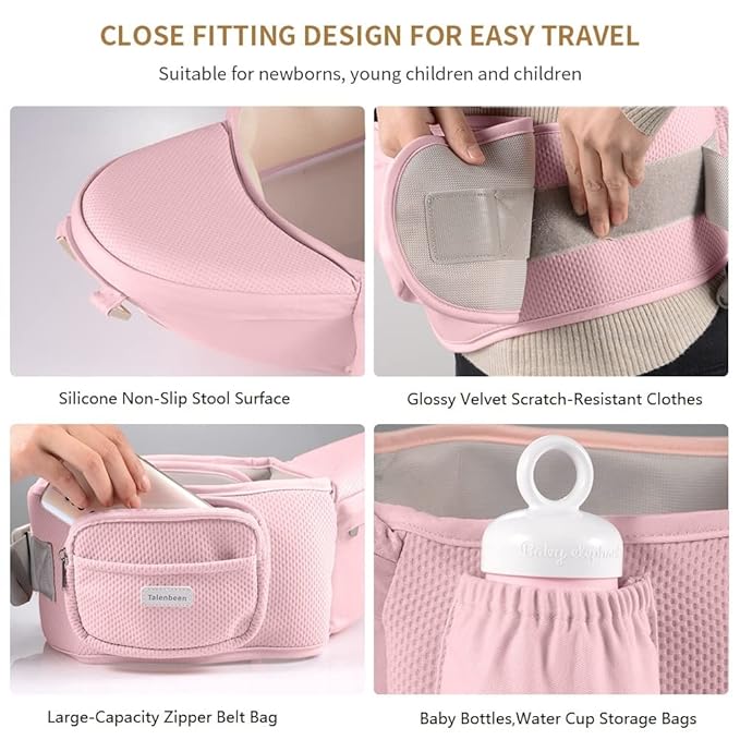 Baby Carrier Newborn to Toddler, 6-in-1 Baby Carrier with Hip Seat Lumbar Support 7-41 lbs, Baby Soft Carrier for All Seasons & Positions, Adjustable Size for Shopping Hiking Travelling