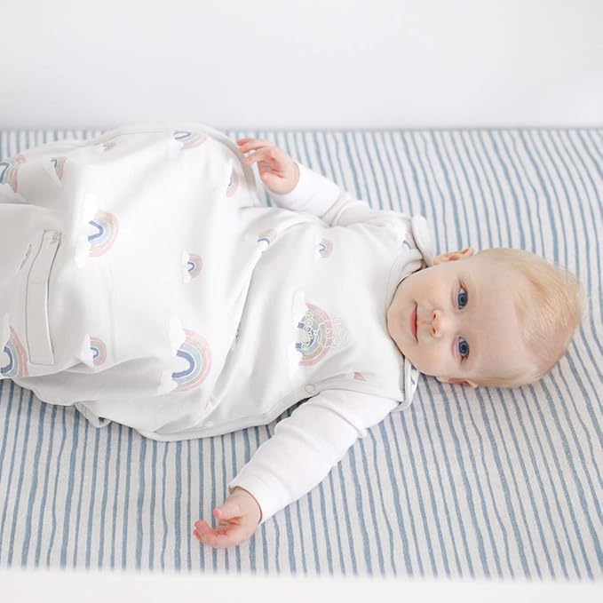 Woolino 4 Season Toddler Sleeping Bag, Merino Wool and Organic Cotton Toddler Sleep Sack, 2-4 Years, Rainbow