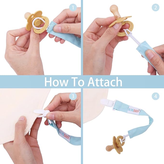 ALVABABY Pacifier Clips for Neutral Boys Girls 8 Pack Pacifier Binky Paci Holder Leashes for Baby