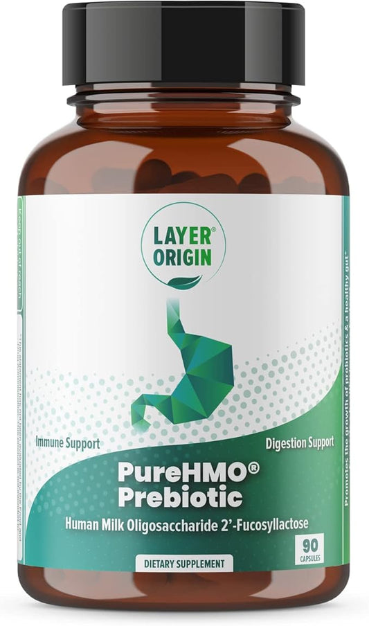 Layer Origin | PureHMO Human Milk Oligosaccharide (HMO 2'-FL) Prebiotic - Feed 180 Billion Probiotics/Serving, 30-Day Supply