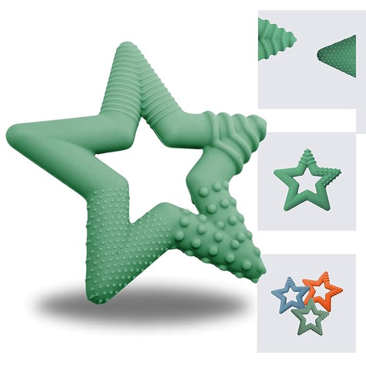 TalkTools Sensory Teeny Teether Star - Alternative to Thumb Sucking and Pacifiers, Enhances Oral Motor Awareness, Perfect for Children with Sensory Needs, Oral Development Aids (Sage)