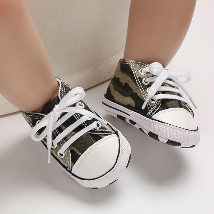 Unisex Baby Boys Girls Shoes, Newborn Infant Non-Slip Canvas Denim High Top Sneakers, Toddler First Walkers Shoes