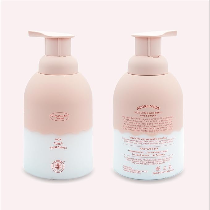 100% Edible Ingredients - Organic Baby Lotion - Clinically Tested - Calming & Rich Moisture for Sensitive Skin - Daily Care - Non-scented (12 Fl Oz (Pack of 2))