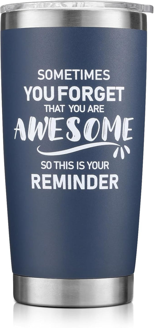 NOWWISH Birthday Gifts for Men, Inspirational Awesome Tumbler, Cup for Men Dad Father Husband Boyfriend Best Friend - Navy Blue 20oz