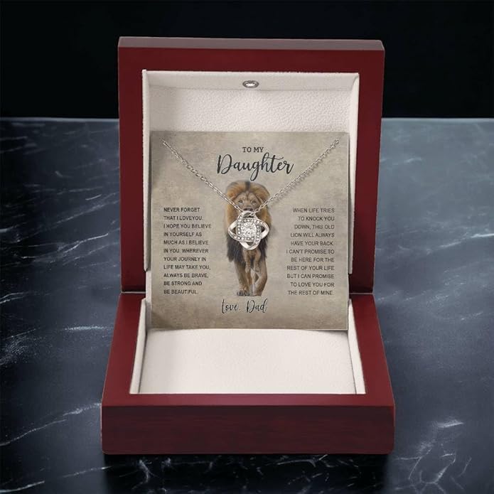 To My Daughter Gift Necklace From Dad or Mom - Badass Daughter Jewelry With Heartfelt Message & Elegant Box