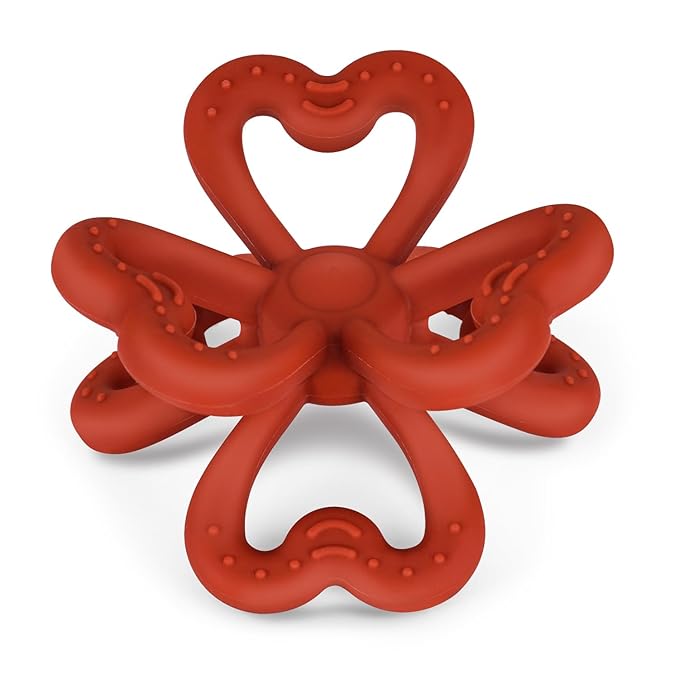 Haakaa Silicone Clover Teether - Food Grade Silicone Teething Toys for Babies 3-6 Months 6-12 Months, Soft & Easy Hold Chew Toy for Infant, BPA Free (Copper)