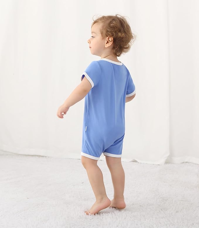 Baby Boy Romper Toddler Boys Short Sleeve Shorts Soft Jumpsuit Outfit Viscose Made from Bamboo