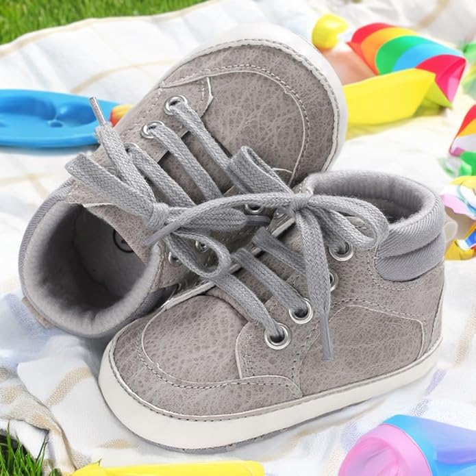 CENCIRILY Baby Boys Girls High Top Sneakers Soft Soles Anti Skid Infant Ankle Shoes Toddler Prewalker First Walking Crib Shoes