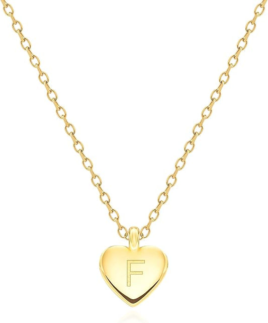 Unique Personalized Gifts for Her, Initial Necklaces for Women, Letter Double Side Engraved Disc/Heart Pendant Necklace, Minimalism Style Jewelry for Everyday Wear
