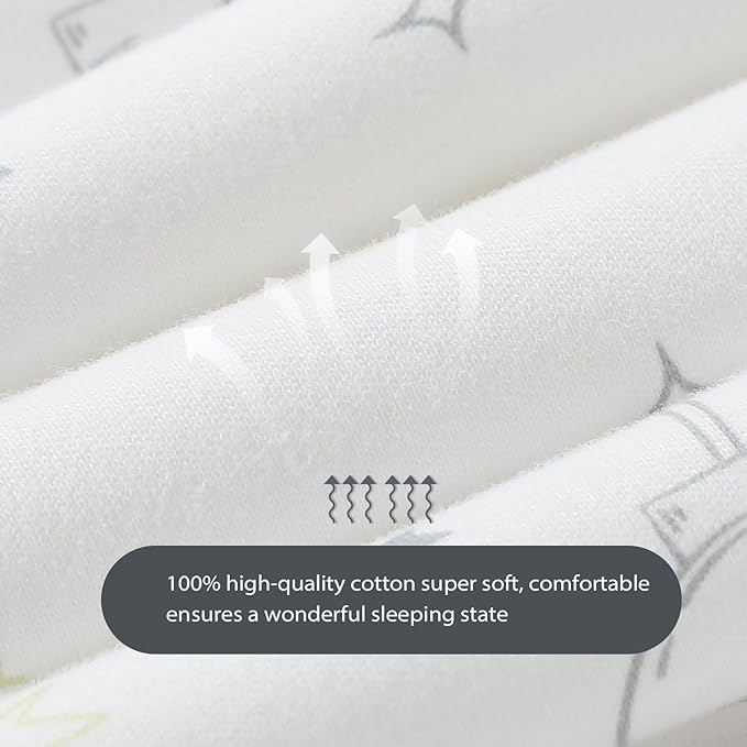Mosebears Sleep Sack Baby Winter Wearable Blanket with 2-Way Zipper,2.5 TOG Cotton Sleep Sack Unisex (White Cloud, 12-18 Months)