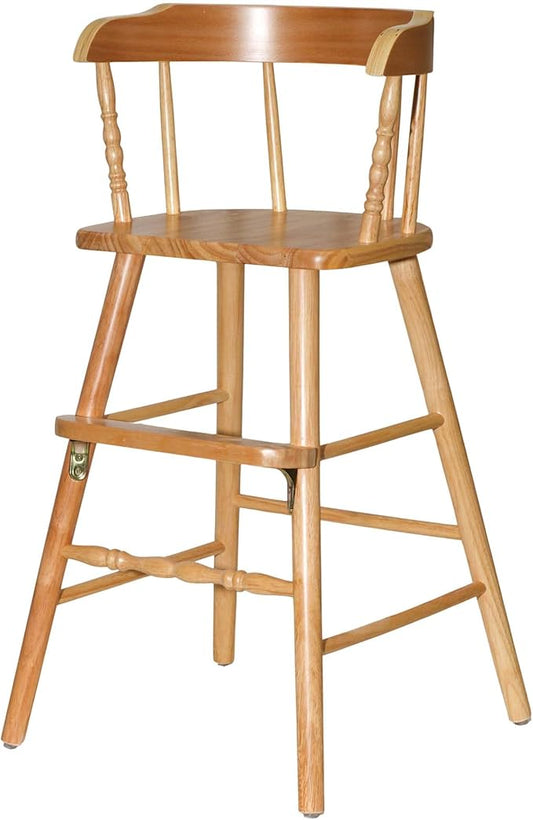 Sargent's Sons Amish Style Wooden Youth Chair, Desk, Youth Dinning Chair with Step & Arms | (Clear Coat Finish)
