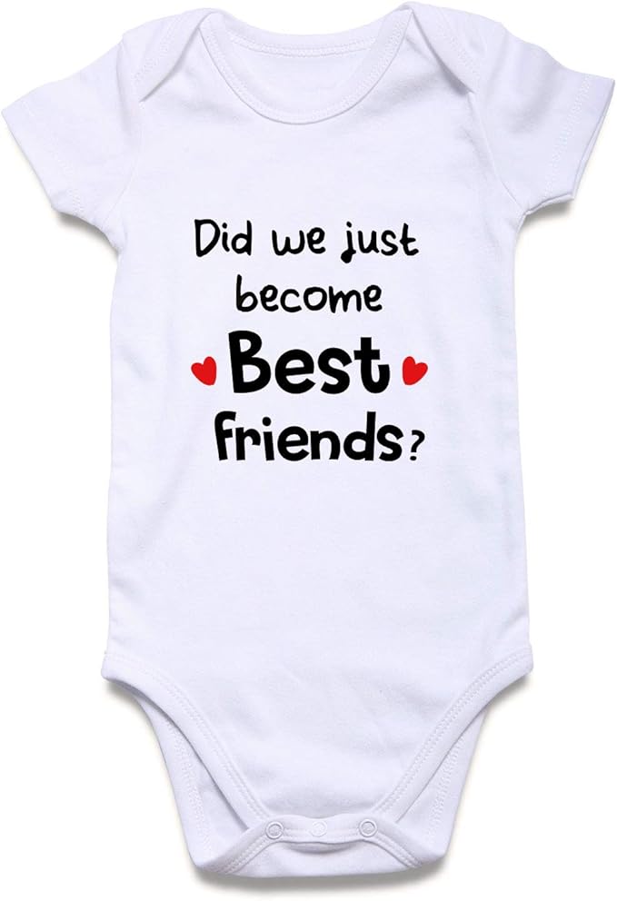 DEFAHN Funny Twins Baby Bodysuits Boys Girls Rompers 2 Pack Twin Matching Clothes Outfits for Newborn Infant