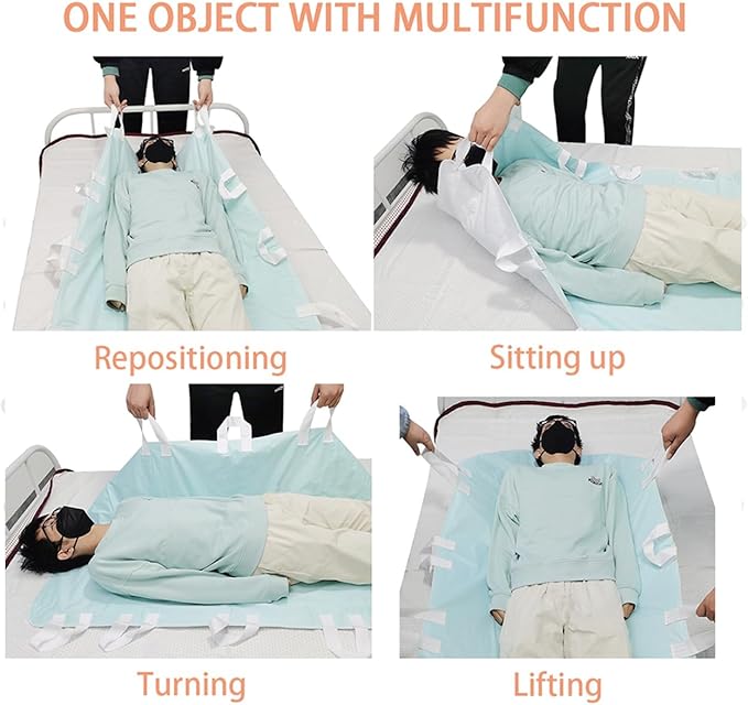 Bed Pads for Incontinence Washable Positioning Bed Pad with 8 Handles Washable Reusable Incontinence Mattress Protector Waterproof Bed Pads Incontinence Uderpads for Bedridden Elderly 52” x 36” (1)