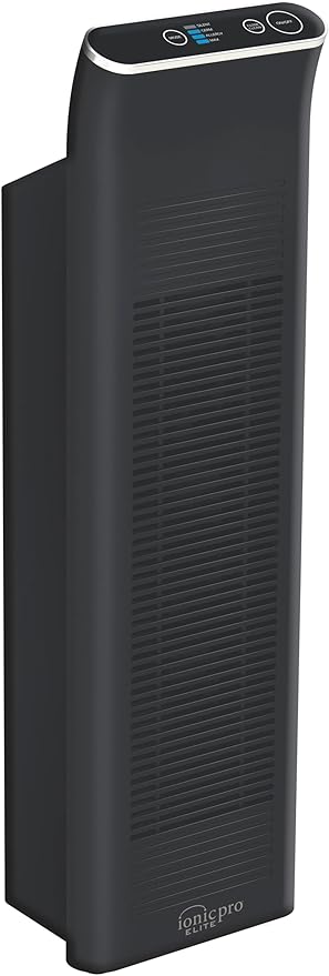 Ionic Pro Platinum - Negative Ion Air Purifier Tower - Truly Silent Operation – High Performing Unique No Filter Design - Removes Odors, Smoke, Mold, Pet Dander - 500 Sq Ft Capacity