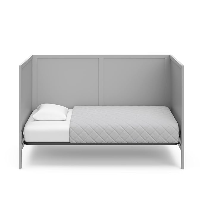 Graco Theo Crib and Mattress Nursery Essentials Pack (Pebble Gray) – GREENGUARD Gold Certified Baby Crib & Crib Mattress, Cribs with Mattress Included, Convertible Crib, Baby Mattresses for Crib