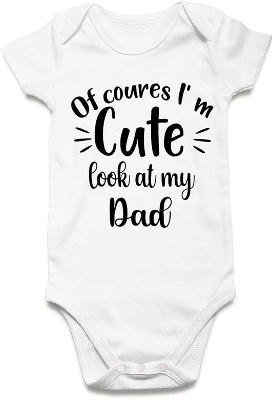 UNIFACO Unisex Baby Funny Saying Outfit Short and Long Sleeve Bodysuits Romper 0-18M