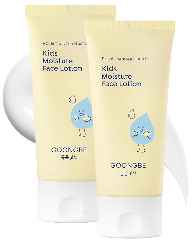 Kids' Moisture Face Lotion - Korean Kids Daily Face Moisturizer - 8hr Moisturizing Refreshing Cream Type Lotion with Cica and Allantoin - Allergen Free Scent, 2.7 fl.oz. 2 Pack