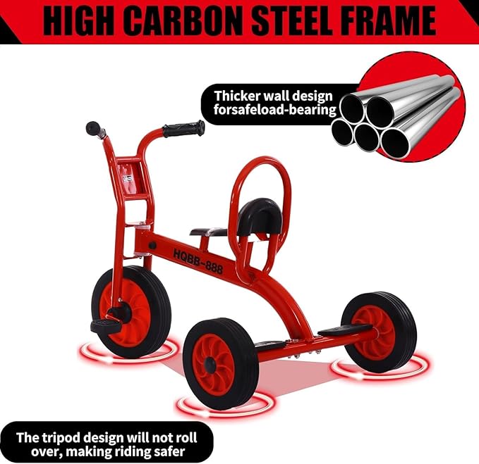 Kids Tricycle for Preschool Playground, Daycare Toddler Trike, Toddler Bikes for Riders Ages 2+, Outdoor Playground Equipment Tricycles