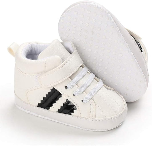 CENCIRILY Baby Boys Girls High Top Sneakers Soft Soles Anti Skid Infant Ankle Shoes Toddler Prewalker First Walking Crib Shoes