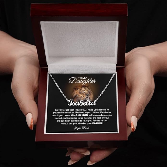 To My Beautiful Daughter Necklace from Mom & Dad | Cubic Zirconia Pendant with Heartfelt Message Card & Gift Box | Daughter Birthday, Graduation, Christmas Jewelry Gift from Parents