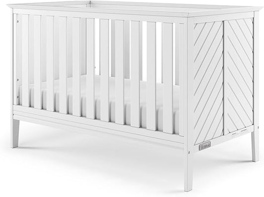 Child Craft Atwood 3-in-1 Convertible Crib, Baby Crib Converts to Day Bed, Toddler Bed, 3 Adjustable Mattress Positions, Non-Toxic, Baby Safe Finish (Matte White)