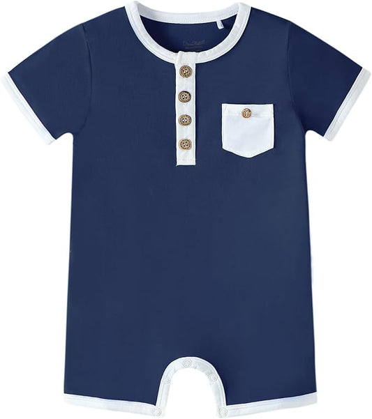 Baby Boy Romper Toddler Boys Short Sleeve Shorts Soft Jumpsuit Outfit Viscose Made from Bamboo
