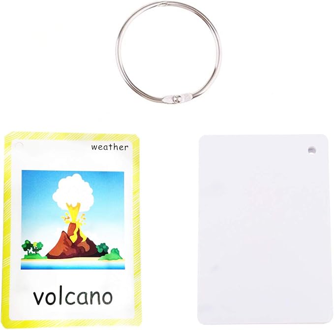 SANTSUN 24 Pcs Weather Flashcards Set - Classroom Decorations Kindergarten Teacher Tools - Educational Teaching Picture & Word Cards for Kids Boys Girls Early Learning