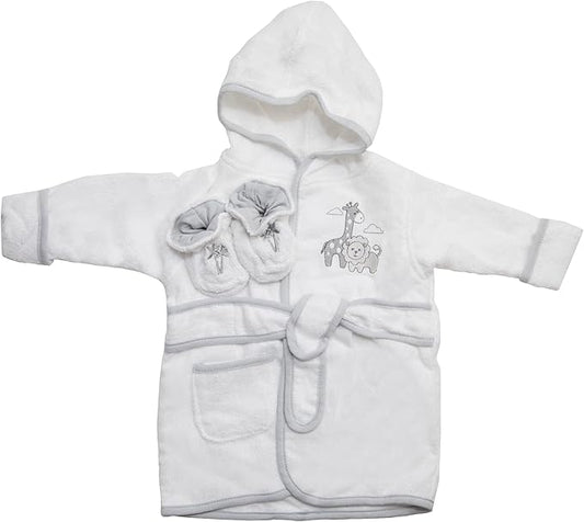 Spasilk 100% Cotton Hooded Terry Bathrobe with Booties Baby One Size Gifts — Shower