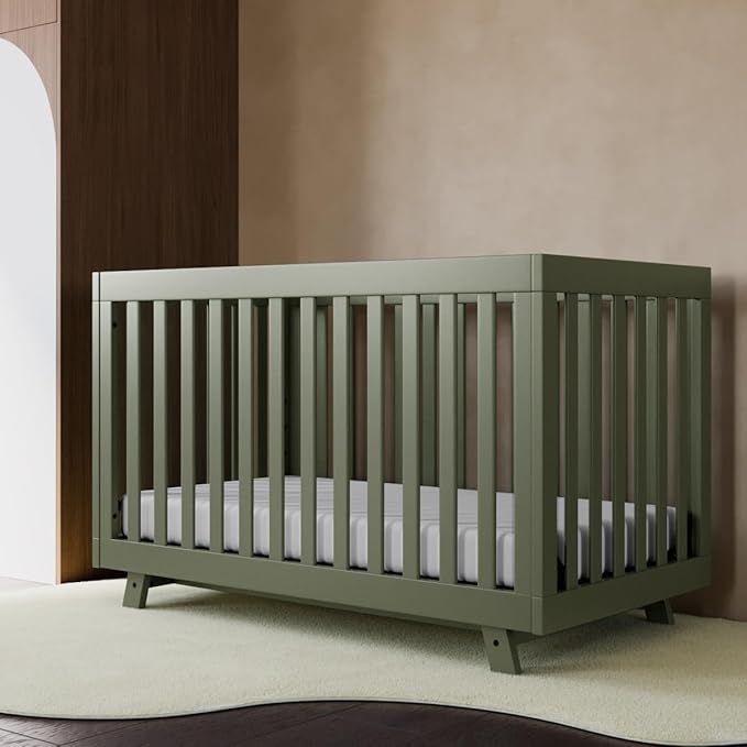 Storkcraft Beckett Grow-with-Me Convertible Crib (Olive) – GREENGUARD Gold Certified, Converts to Toddler Bed & Daybed, Fits Standard Crib Mattress, Easy-to-Assemble